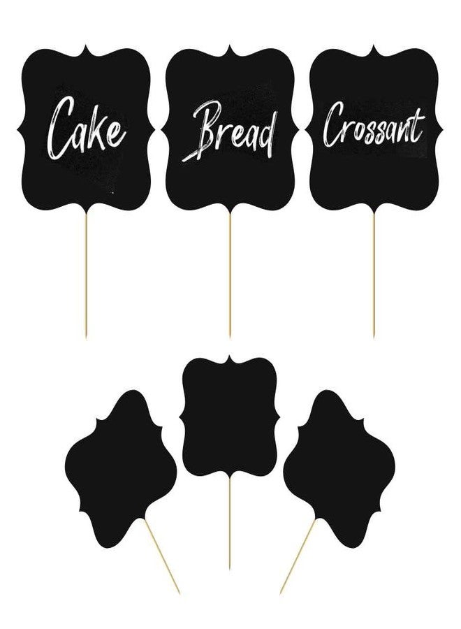 SVM CRAFT® 50 Pieces square design Chalkboard Cupcake Picks Cake Toppers Cheese Markers Buffet Labels - Image 1